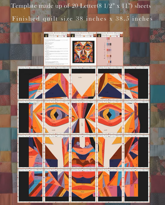 Abstract Collage Quilt Pattern – Digital Appliqué & Patchwork Template (PDF)