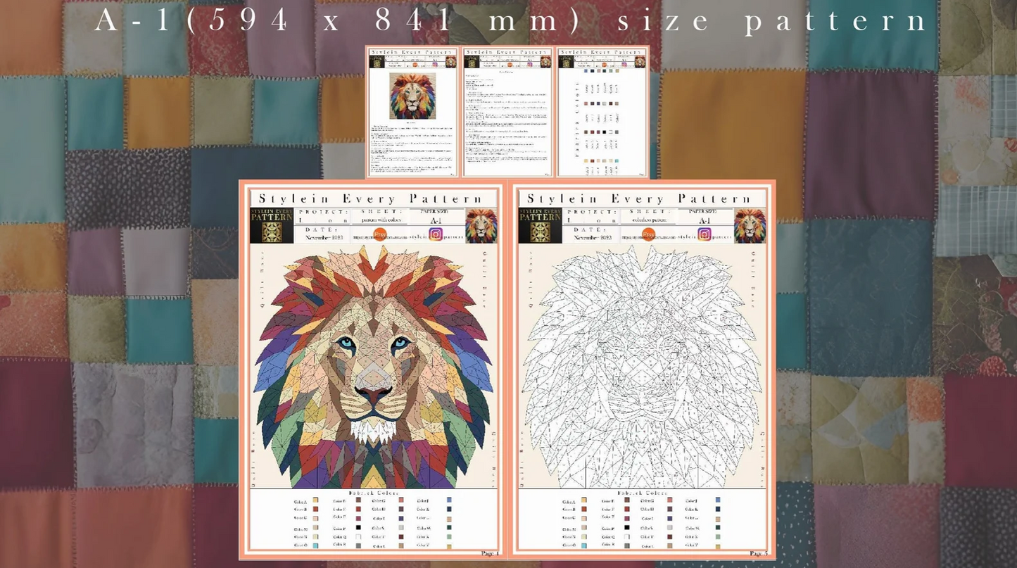 Lion quilt pattern