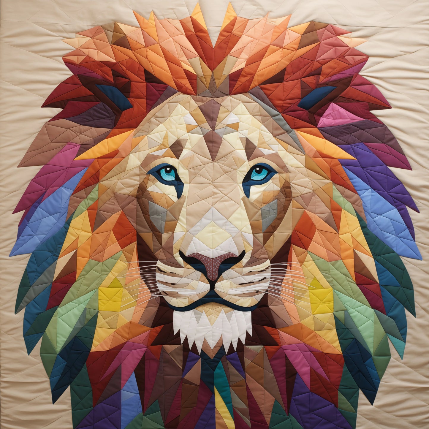 Lion Collage Quilt Pattern – Digital Appliqué Template (PDF)