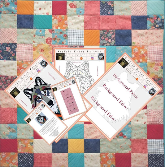 Wolf Collage Quilt Pattern – Digital Appliqué Template (PDF)