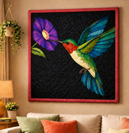 Hummingbird Quilt Pattern PDF, Raw Edge Appliqué Wall Hanging , Modern Bird Colorful Garden