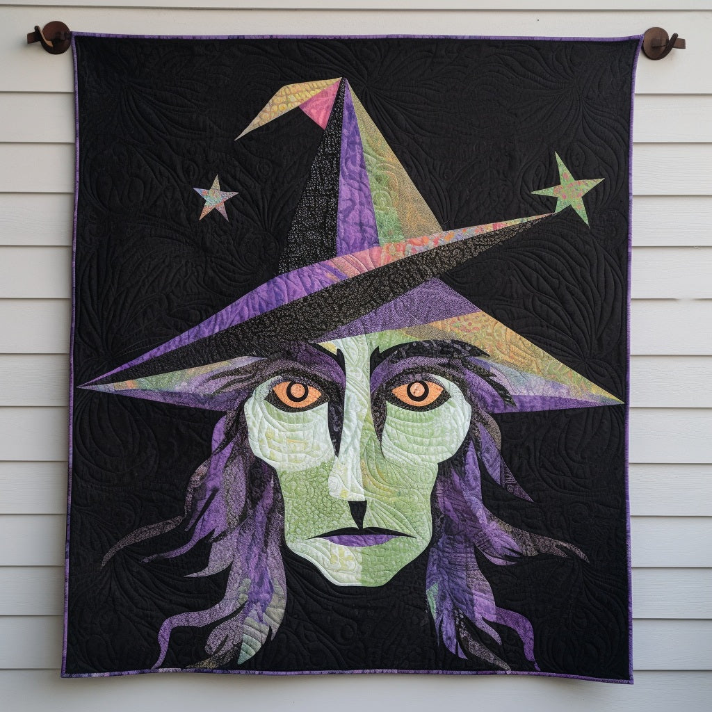 Witch Quilt Pattern PDF Halloween Applique Wall Hanging Witch Face Quilt Pattern