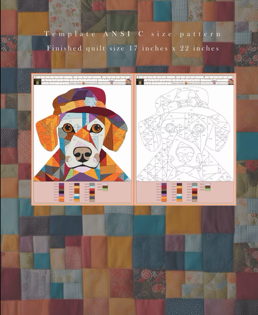 Dog with hat pattern