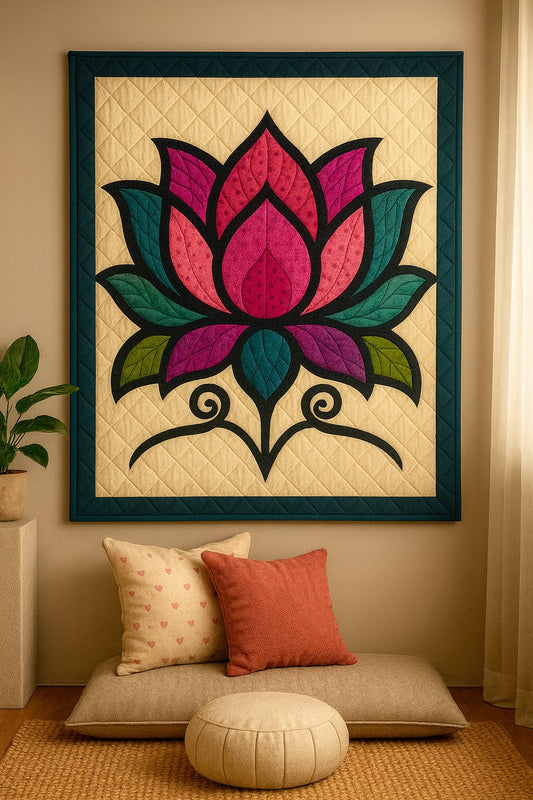 Lotus flower quilt pattern