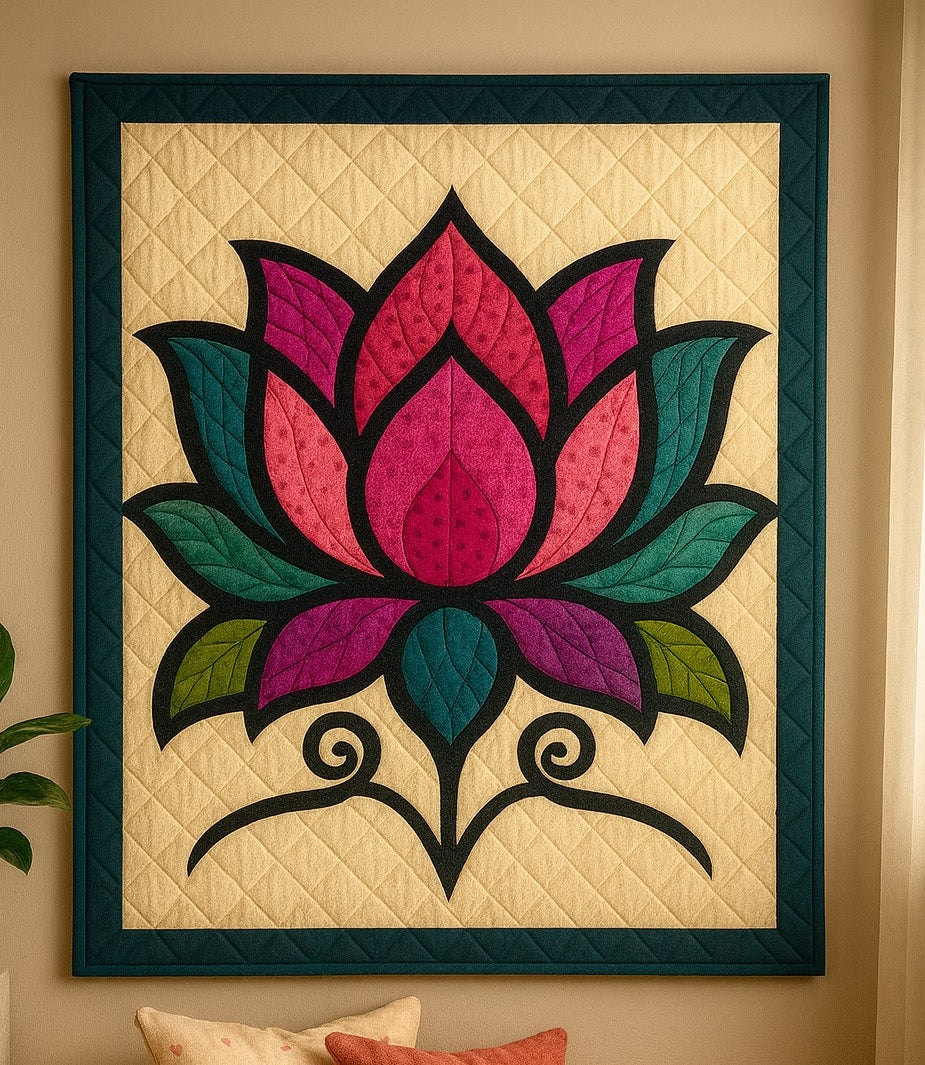 Lotus flower quilt pattern