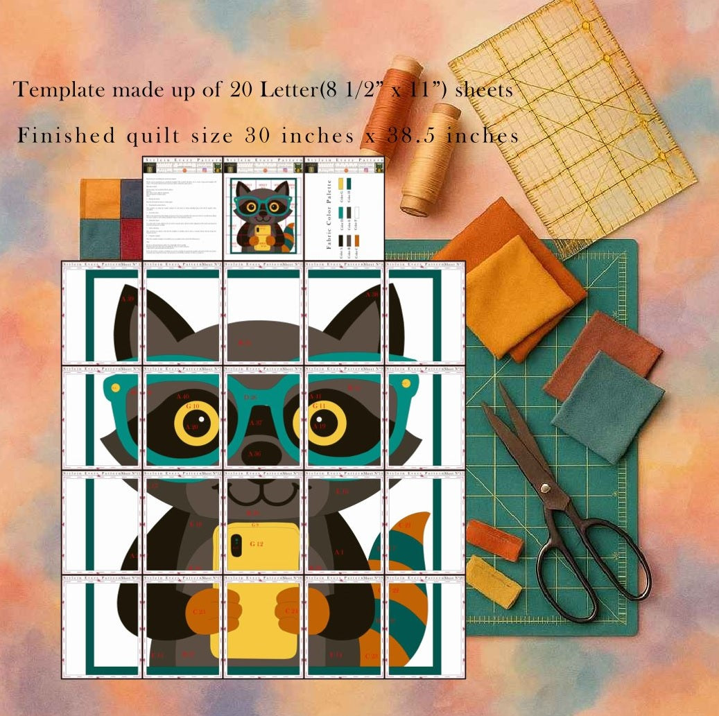 Raccoon quilt pattern
