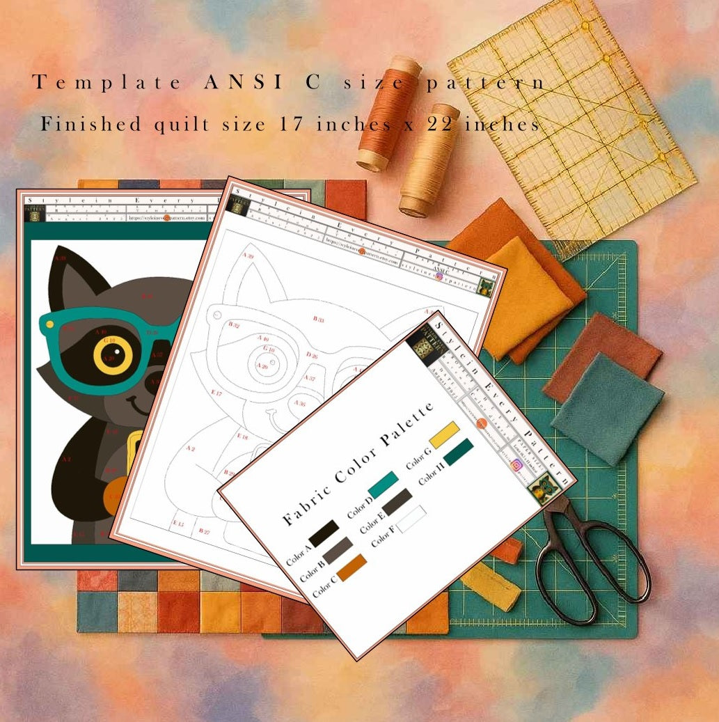 Raccoon quilt pattern