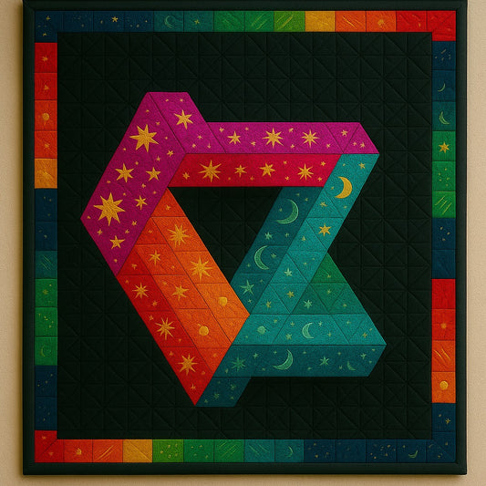 Geometric Quilt Pattern , Optical Illusion Patchwork Design, Modern Quilting Template with Relaxing Visual Effect ,pattern for beginners