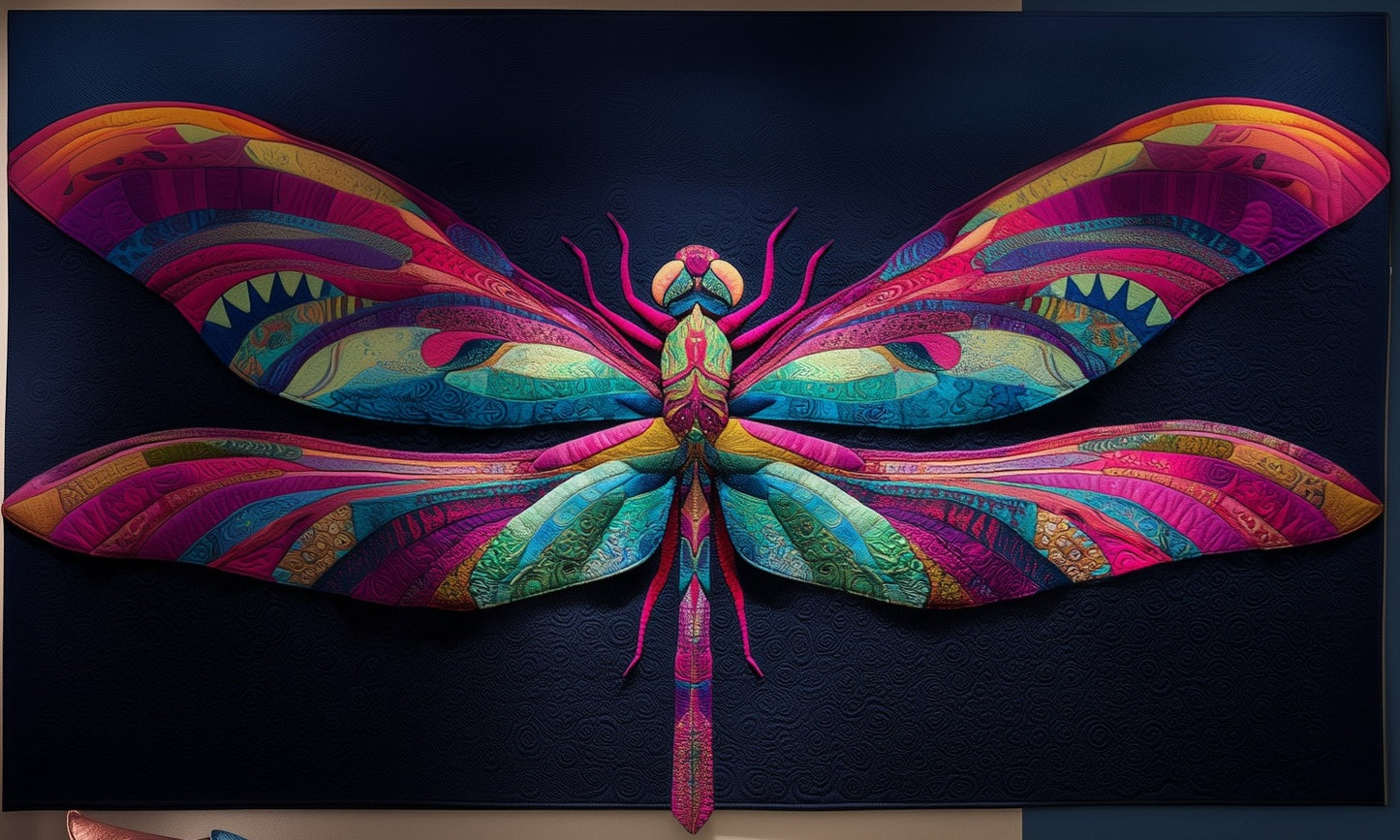 Dragonfly Quilt Pattern PDF, Raw Edge Applique Wall Hanging, Printable Collage Template