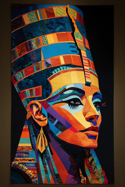 Portrait Quilt Pattern PDF – Modern Face Collage Quilt Template – Printable Appliqué Patchwork Pattern for Quilters – Cleopatra Design