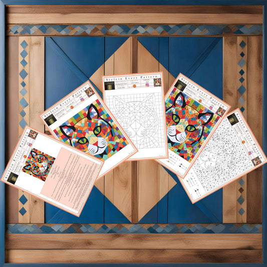 Colorful cat pattern