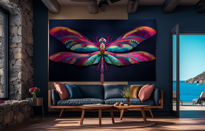 Dragonfly Quilt Pattern PDF, Raw Edge Applique Wall Hanging, Printable Collage Template