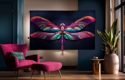 Dragonfly Quilt Pattern PDF, Raw Edge Applique Wall Hanging, Printable Collage Template